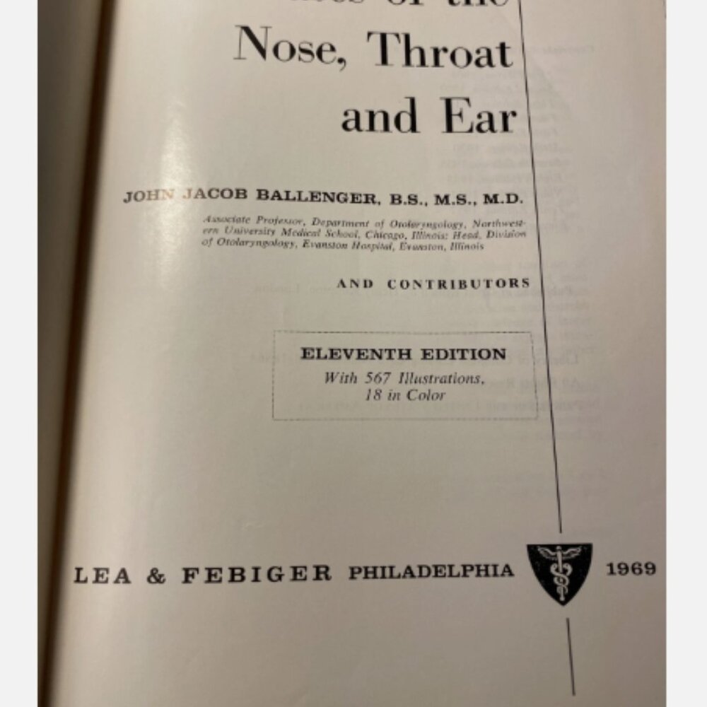 Diseases Of The Nose Throat And Ear 11th Ed John Jacob Ballenger - Picture 10 of 11